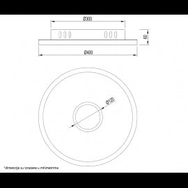 VESTA 523 PLAFONSKA SVETILJKA 40W 3000/4500/6000K SVETLO DRVO (O 400)