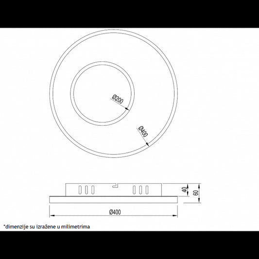 VESTA 526 PLAFONSKA SVETILJKA 36W 3000/4500/6000K TAMNO DRVO/ZLATO (O 400)