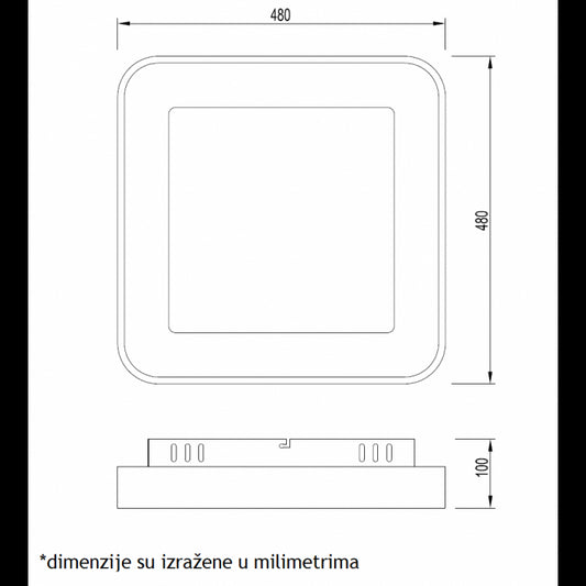 VESTA 528 PLAFONSKA SVETILJKA 36W 3000/4500/6000K TAMNO DRVO