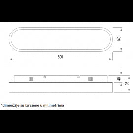 VESTA 529 PLAFONSKA SVETILJKA 24W 3000/4500/6000K TAMNO DRVO