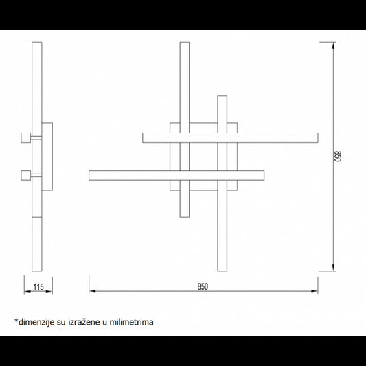 VESTA 530 PLAFONSKA SVETILJKA 40W 3000/4500/6000K TAMNO DRVO/ZLATO
