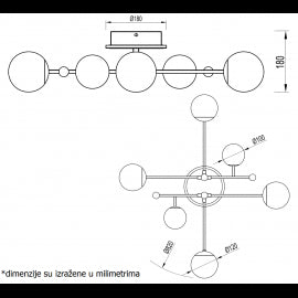 VESTA 538 PLAFONSKA SVETILJKA 30W  3000K CRNA/MESING