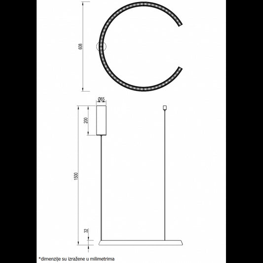 VESTA 547 VISILICA 40W 3000K CRNA (O 600)