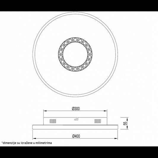 VESTA 551 PLAFONSKA SVETILJKA 38W 3000K BELA (O 400)