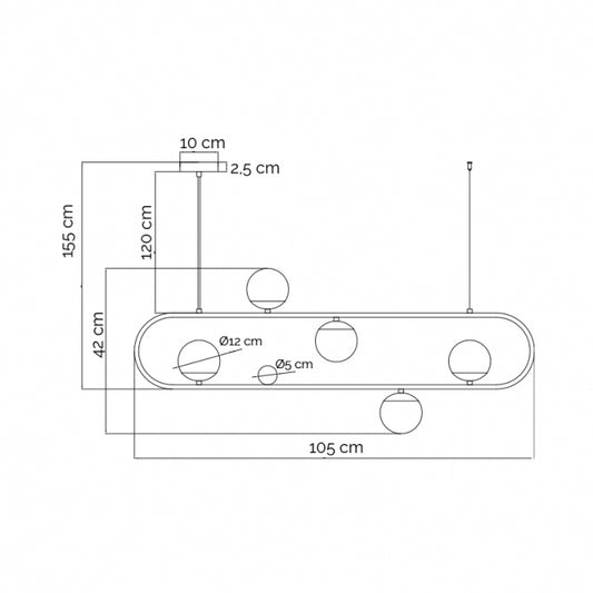 VESTA 554 VISILICA 5*G9 MESING