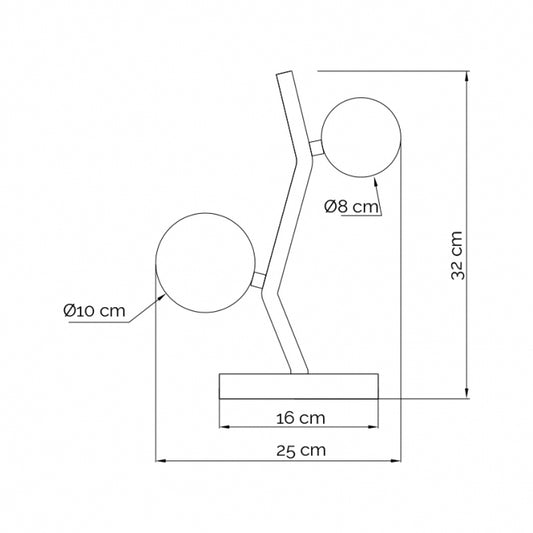 VESTA 560 STONA LAMPA 2*G9 CRNA