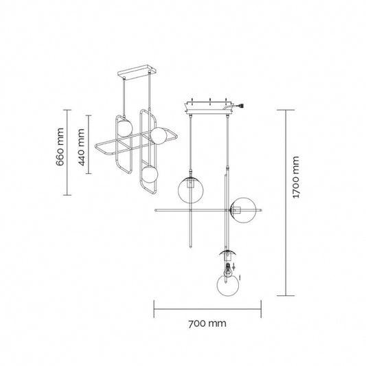 VESTA 573 VISILICA 3*G9 MESING