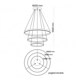 VESTA 584 VISILICA 75W 3000K CRNA/ZLATO