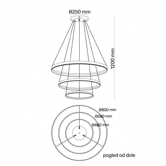 VESTA 584 VISILICA 75W 3000K CRNA/ZLATO