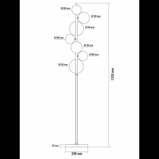 VESTA 601 PODNA LAMPA 7*G9 MESING