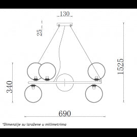 VESTA 604 LUSTER 6*E14 MESING
