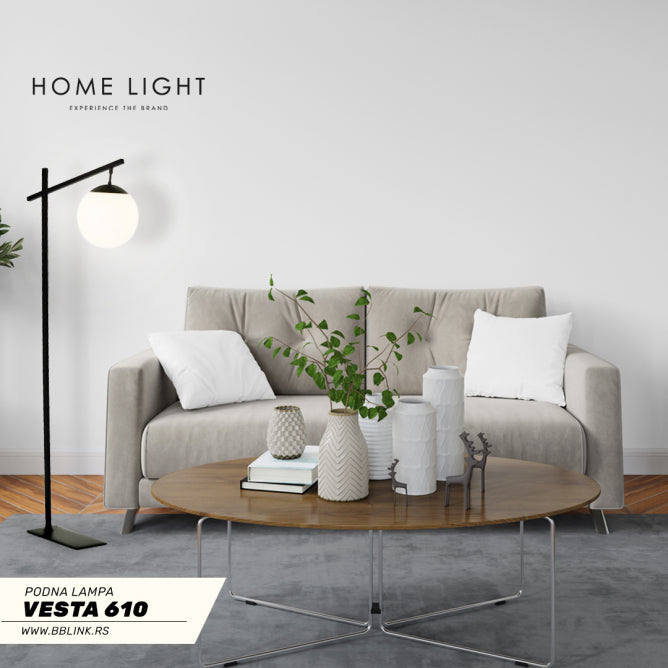 VESTA 610 PODNA LAMPA 1*E27 CRNA  (1/2)