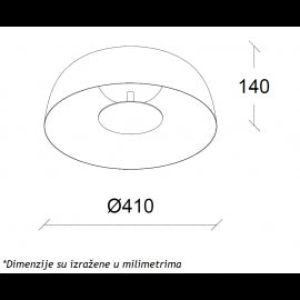 VESTA 628 PLAFONSKA SVETILJKA 20W 3000K CRNA