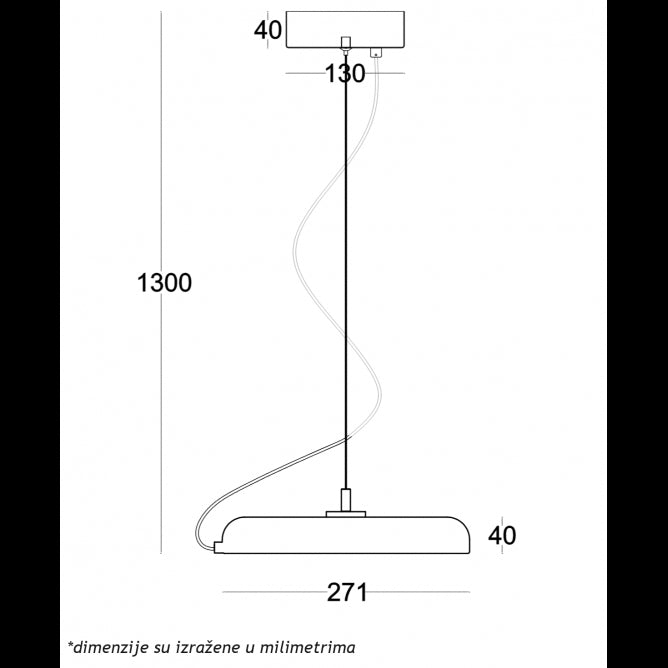 VESTA 634 VISILICA 24W 3000K CRNA