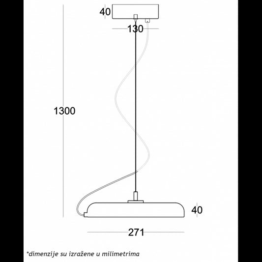 VESTA 634 VISILICA 24W 3000K CRNA