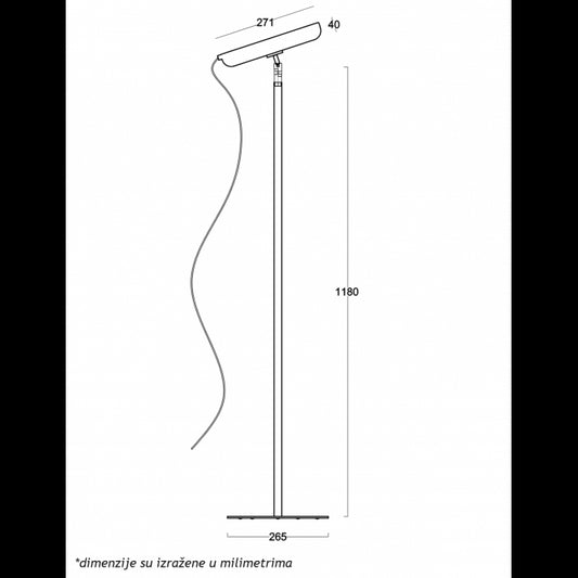 VESTA 635 PODNA LAMPA 24W CRNA