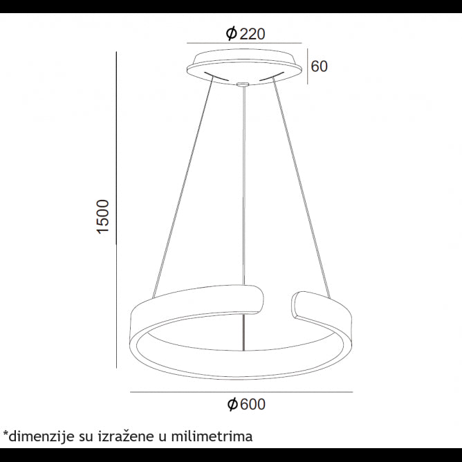VESTA 637 VISILICA 60W 4000K BELA