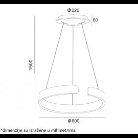 VESTA 637 VISILICA 60W 4000K BELA