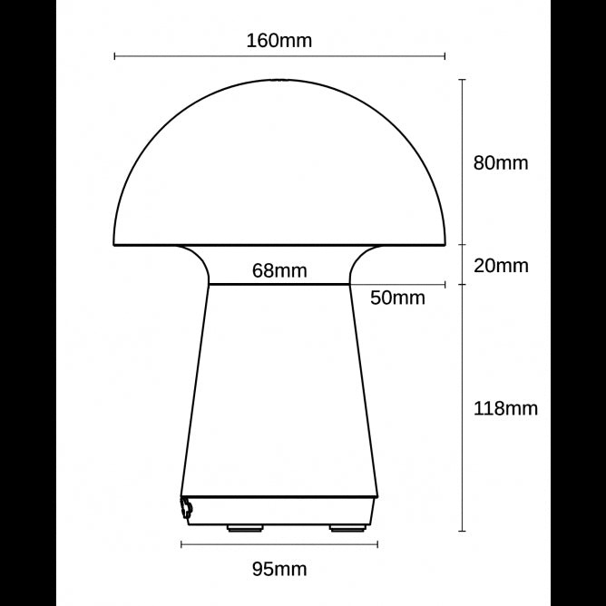 VESTA 652 STONA LAMPA 3W 3000K PUNJIVA CRNA