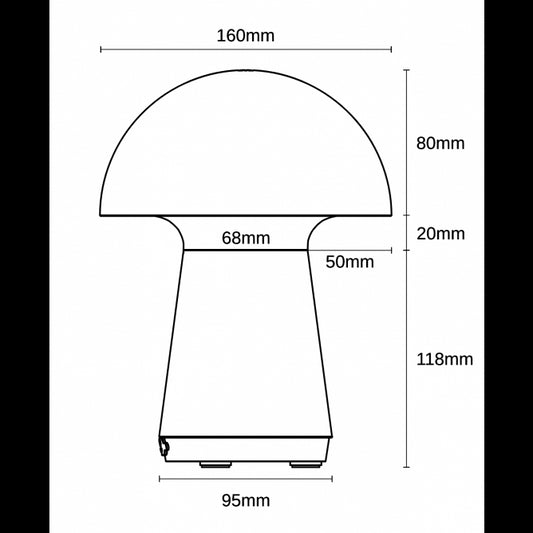 VESTA 652 STONA LAMPA 3W 3000K PUNJIVA CRNA