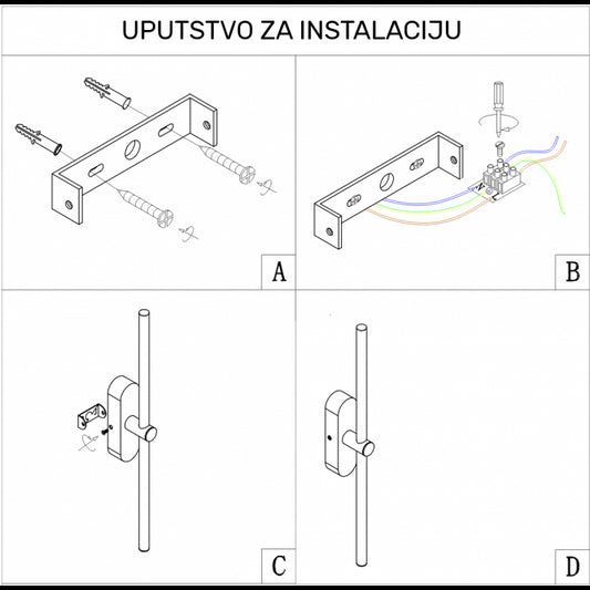 VESTA 654 ZIDNA LAMPA LED 8W 3000K CRNA/ZLATO
