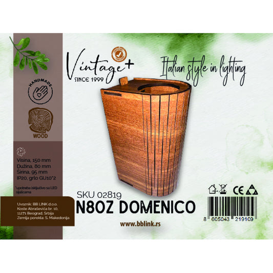 VINTAGE DOMENICO N80Z ZIDNA LAMPA 2*GU10 (80x95x150 mm) - SKU02819