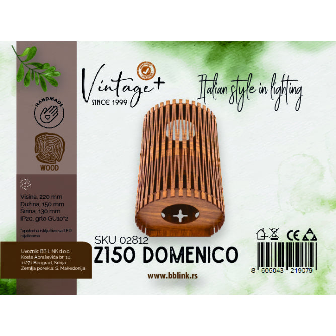 VINTAGE DOMENICO Z150 ZIDNA LAMPA 2*GU10 (150x130x220 mm) - SKU02812
