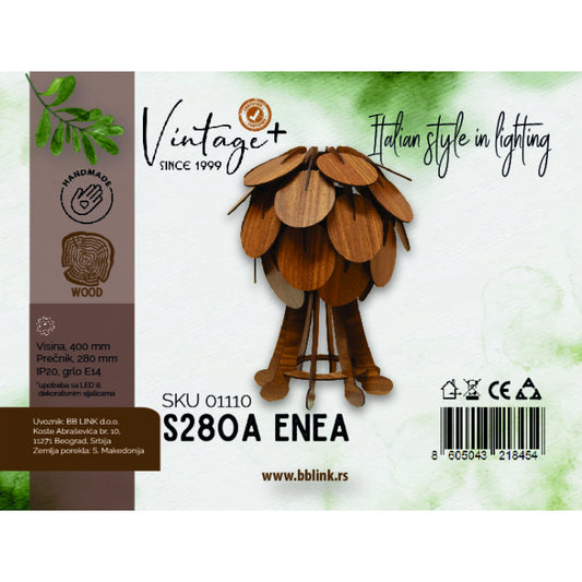 VINTAGE ENEA S280A STONA LAMPA 1*E14 (O 280 mm, h-400 mm) - SKU01110