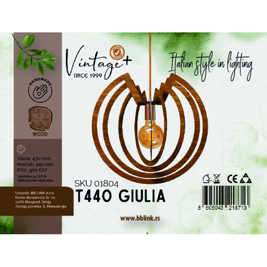 VINTAGE GIULIA T440 VISILICA 1*E27 (O 440 mm, h-430 mm) - SKU01804