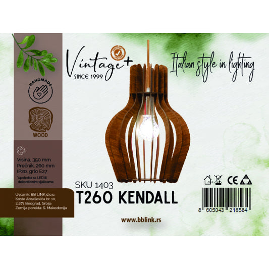 VINTAGE KENDALL T260 VISILICA 1*E27 (O 260 mm, h-350 mm) - SKU01403
