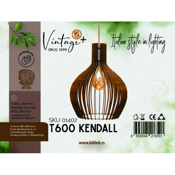 VINTAGE KENDALL T600 VISILICA 1*E27 (O 600 mm, h-780 mm) - SKU01402