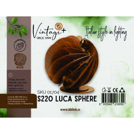 VINTAGE LUCA SPHERE S220 STONA LAMPA 1*E14 (O 220 mm, h-210 mm) - SKU01704
