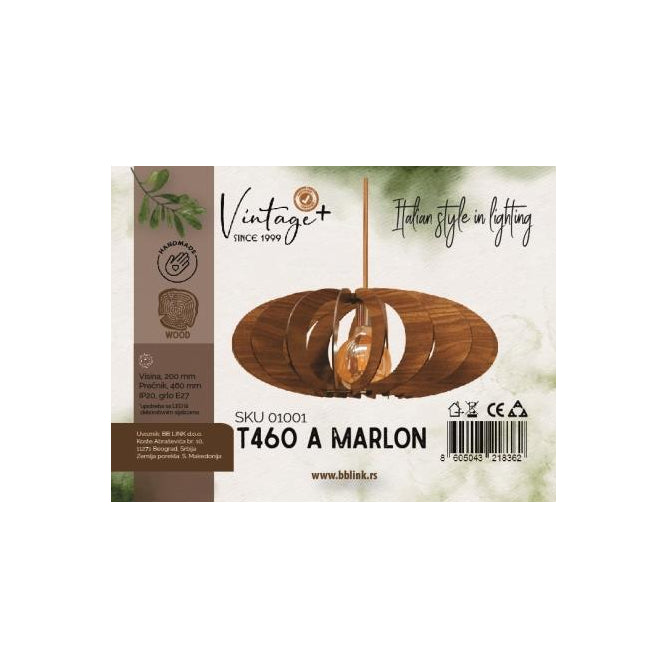VINTAGE MARLON T460A VISILICA 1*E27 (O 460 mm, h-200 mm) - SKU01001