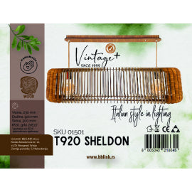VINTAGE SHELDON T920 VISILICA 2*E27 (920x300x230 mm) - SKU01501