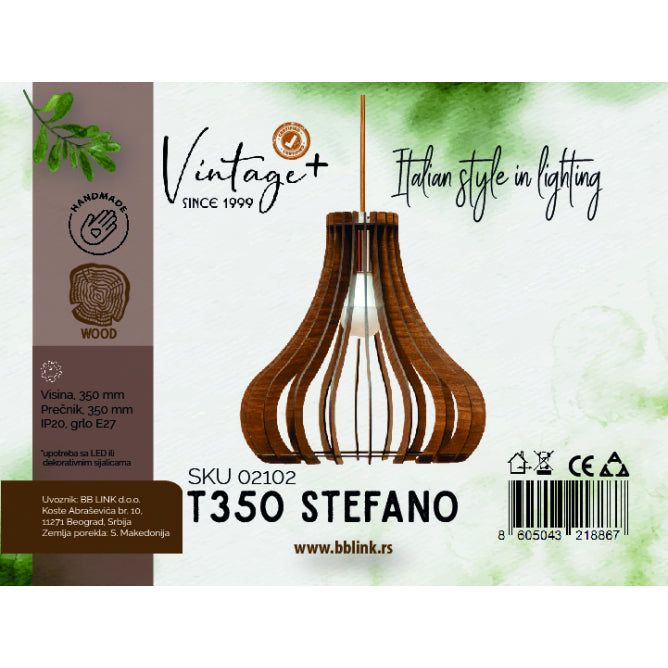 VINTAGE STEFANO T350 VISILICA 1*E27 (O 350 mm, h-350 mm) - SKU02102