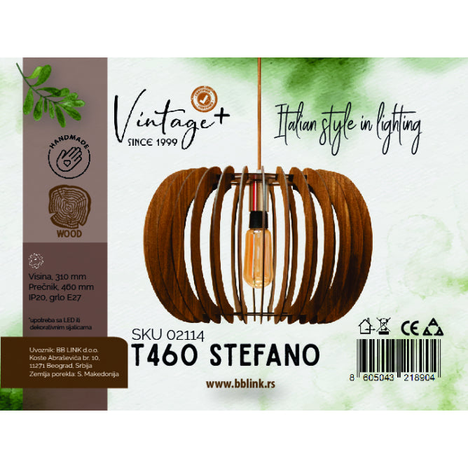 VINTAGE STEFANO T460 VISILICA 1*E27 (O 460 mm, h-310 mm) - SKU02114