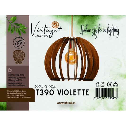 VINTAGE VIOLETTE T390 VISILICA 1*E27 (O 390 mm, h-330 mm) - SKU01205